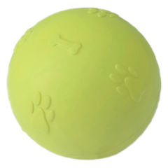 Pati Desenli Termoplastik Sert Köpek Oyun Topu 6 cm Small Sarı