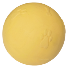 Pati Desenli Termoplastik Sert Köpek Oyun Topu 6 cm Small Sarı