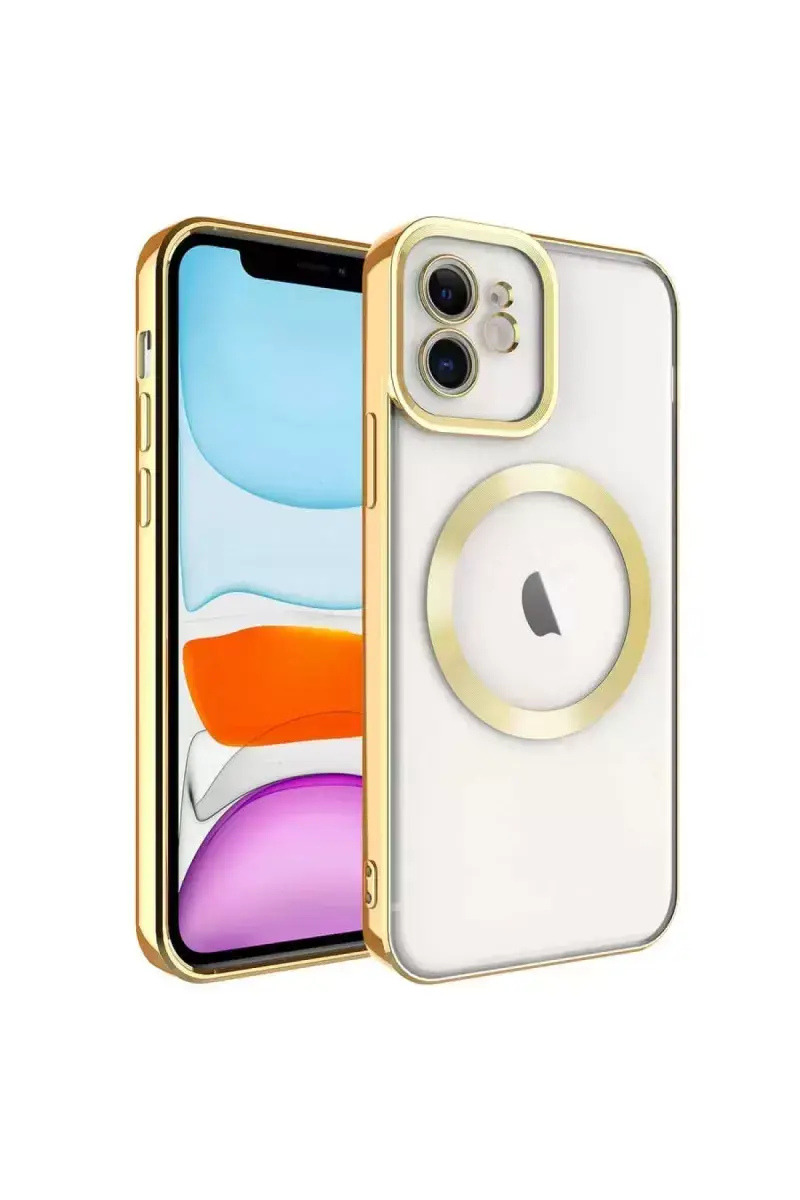 Newface İphone 12 Kılıf Kross Magneticsafe Kapak - Gold