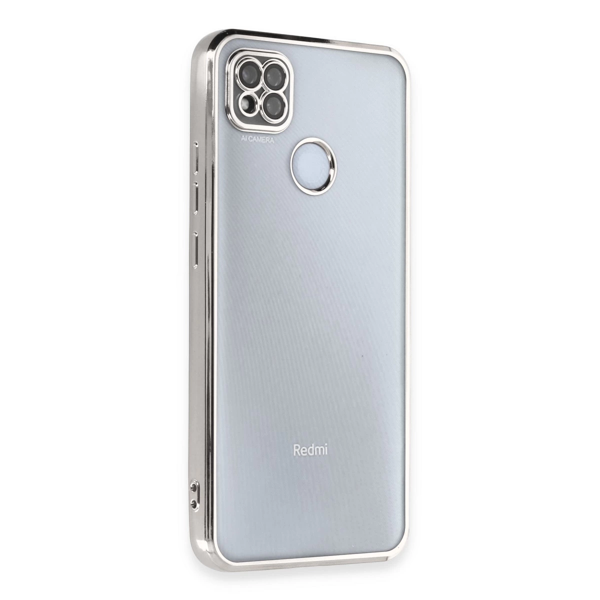 Xiaomi Redmi 9c Kılıf Razer Lensli Silikon - Gümüş