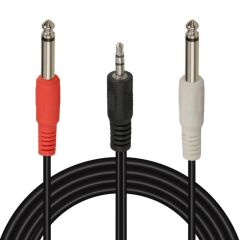 Powermaster Pm-13934 3.5 Mm Stereo Erkek - 2x6.3 Mm Mono Erkek Ses Kablosu (5 Metre)