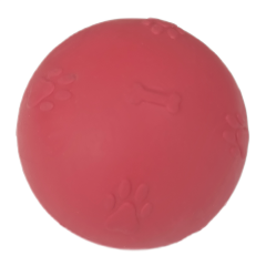 Pati Desenli Termoplastik Sert Köpek Oyun Topu 6 cm Small Kırmızı