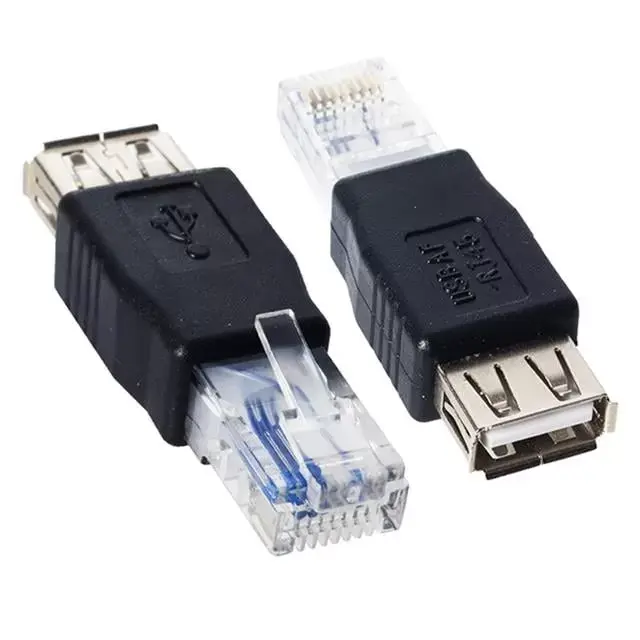 Rj 45 Erkek Usb A Dişi Ethernet Çevirici Jack