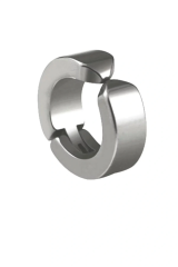 Erkek Küpesi - 1 Adet Çelik Kıstırmalı Küpe Paslanmaz Atmaz Çelik Gümüş Renk Küpe