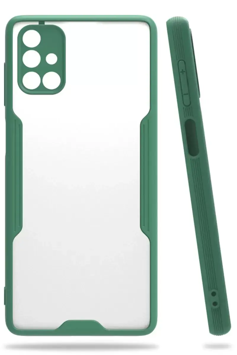 Newface Samsung Galaxy M51 Kılıf Platin Silikon - Yeşil