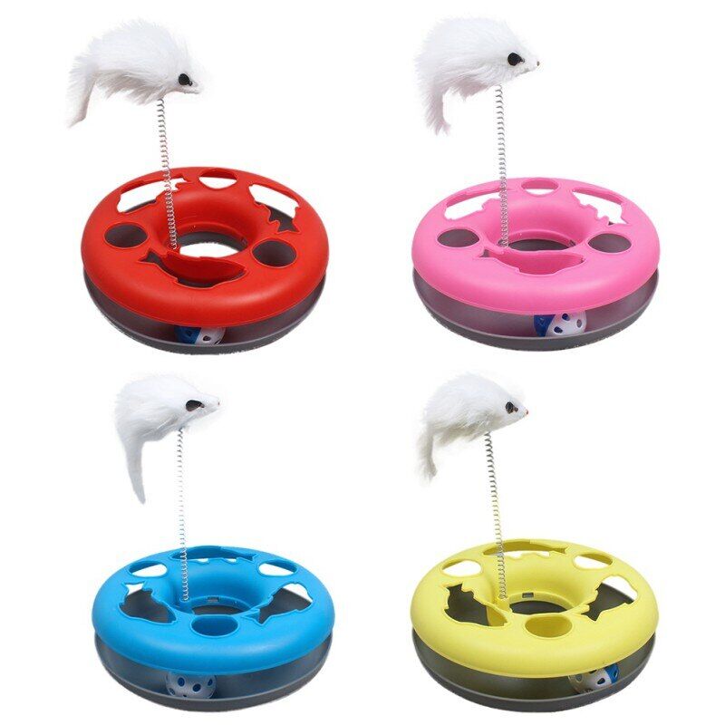 Hareketli Fareli Kedi Avcı Oyuncak Çemberi 22cm