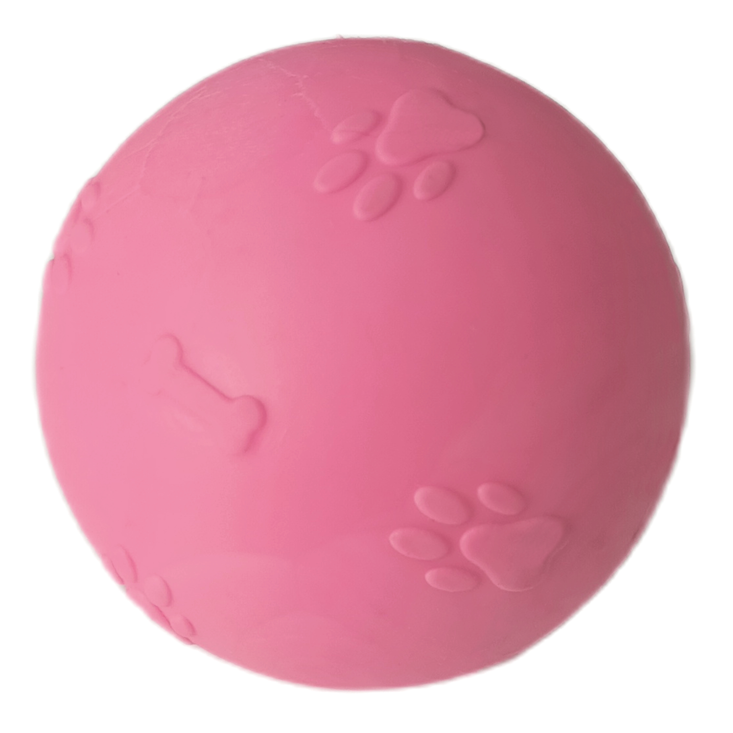 Pati Desenli Termoplastik Sert Köpek Oyun Topu 8 cm Large Pembe