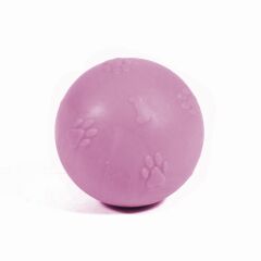 Pati Desenli Termoplastik Sert Köpek Oyun Topu 8 cm Large Pembe