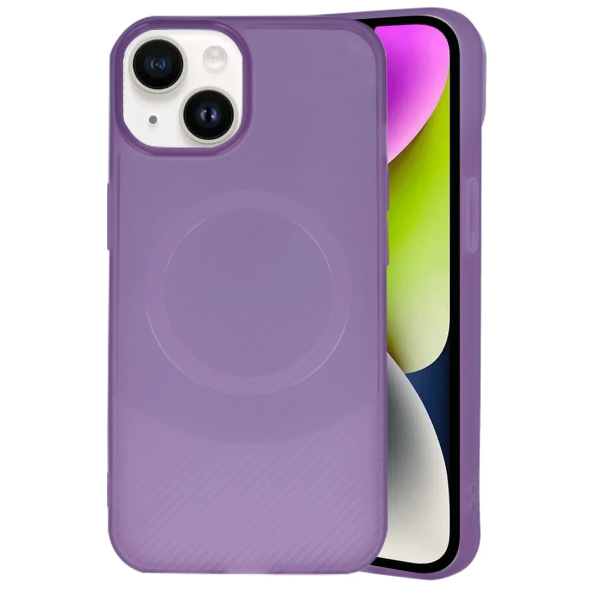 İphone 14 Kılıf Maya Karbon Kapak - Mürdüm