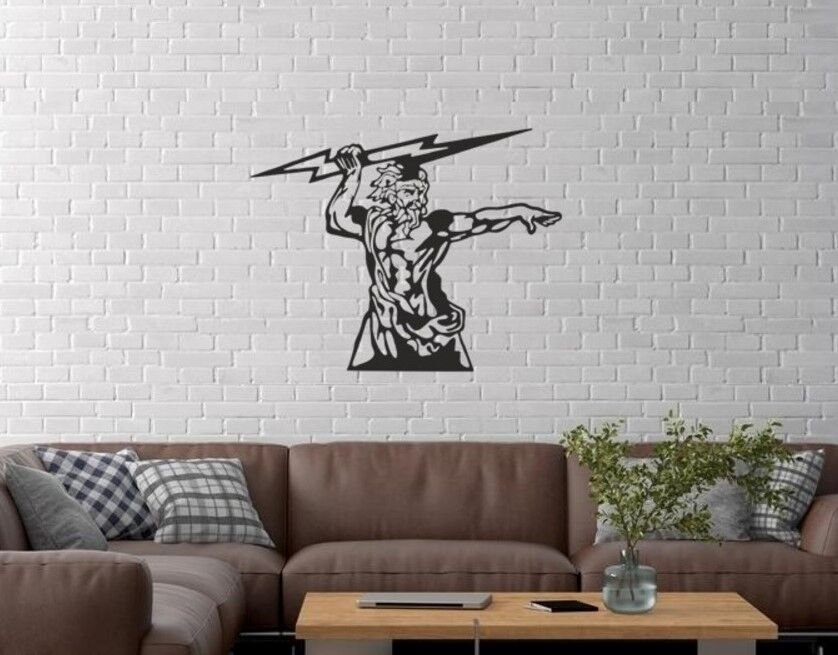 Duvar Dekor Süs Mdf Ahşap Zeus 41 x 32 Siyah Renk