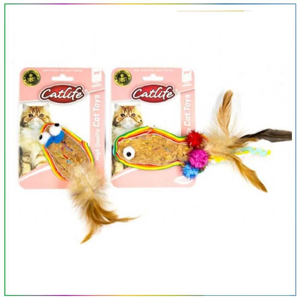 Catlife Meşe Mantarı Kedi Oyuncağı Renkli Püsküllü