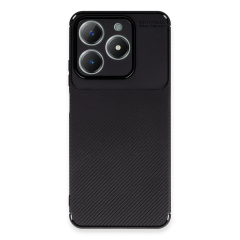Realme C61 Kılıf Auto Focus Karbon Kapak - Siyah