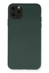 Newface İphone 11 Pro Max Kılıf Nano İçi Kadife Silikon - Koyu Yeşil