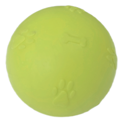 Pati Desenli Termoplastik Sert Köpek Oyun Topu 7 cm Medium Sarı