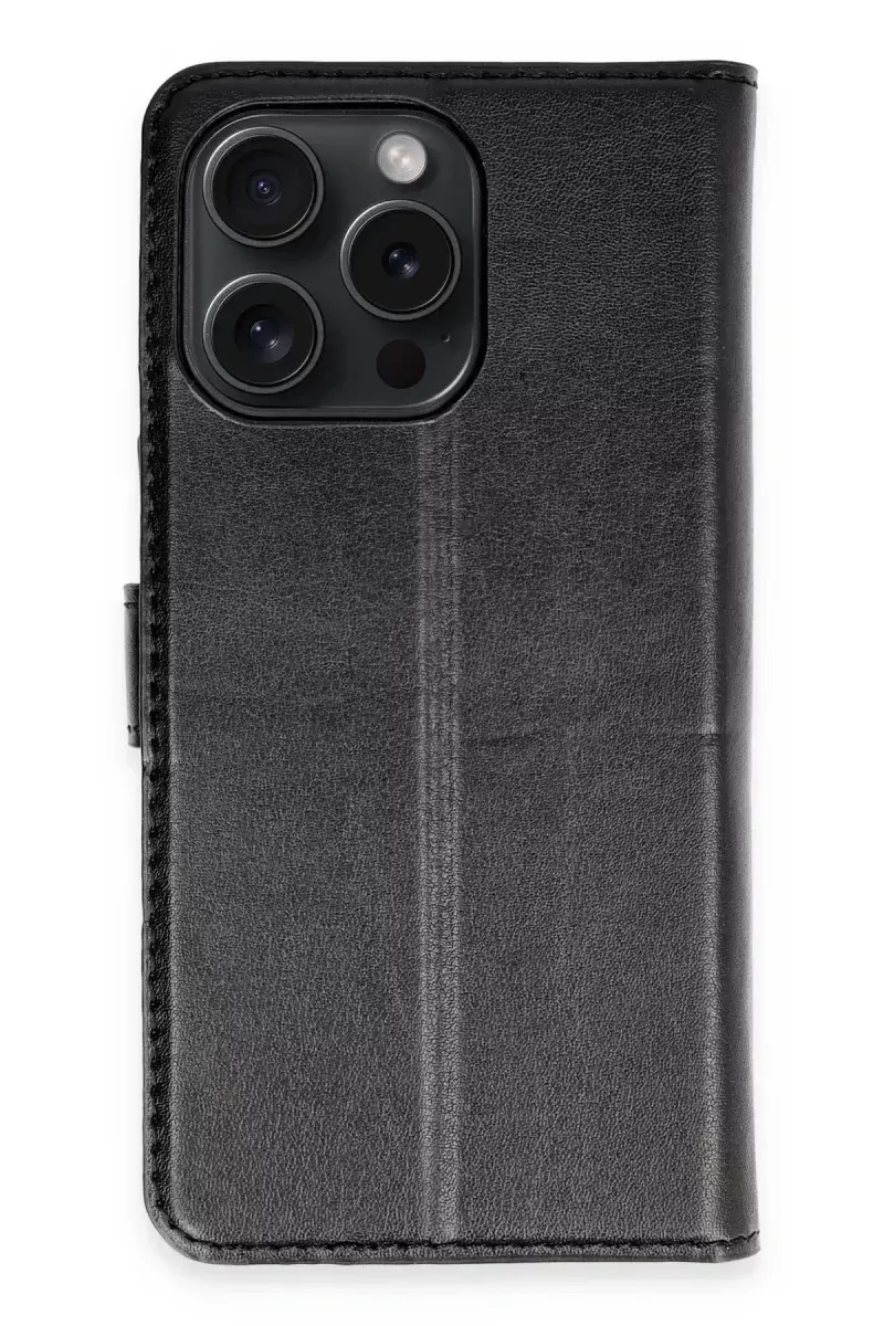 Newface İphone 15 Pro Max Kılıf Trend S Plus Kapaklı Kılıf - Siyah