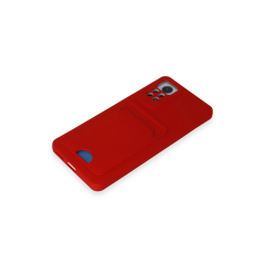 Xiaomi Redmi Note 11 Pro Kılıf Kelvin Kartvizitli Silikon - Kırmızı