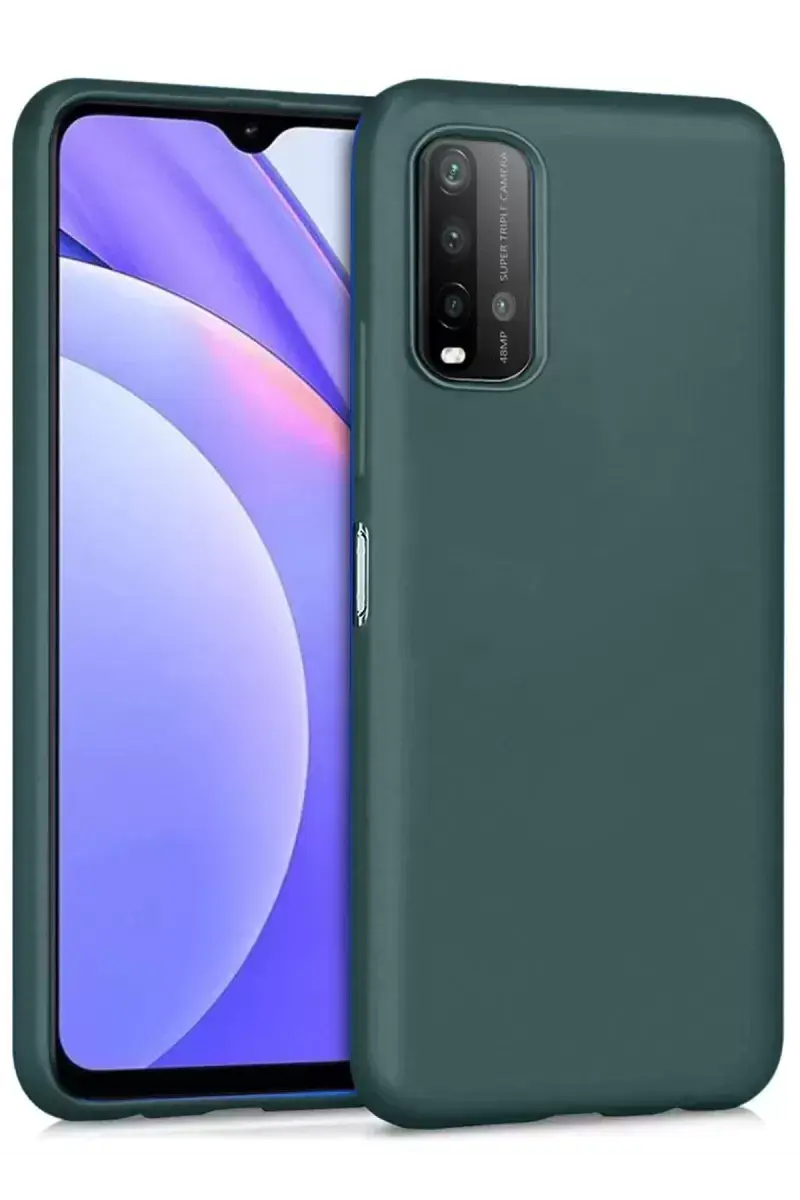 Newface Xiaomi Redmi 9t Kılıf Nano İçi Kadife Silikon - Koyu Yeşil
