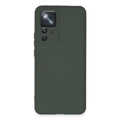 Xiaomi Mi 12t Pro Kılıf Nano İçi Kadife Silikon - Koyu Yeşil