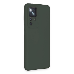 Xiaomi Mi 12t Pro Kılıf Nano İçi Kadife Silikon - Koyu Yeşil
