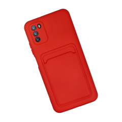 Xiaomi Pocophone M3 Kılıf Kelvin Kartvizitli Silikon - Kırmızı