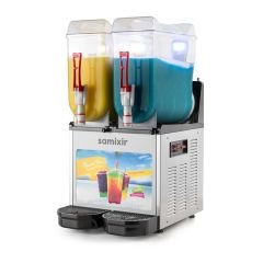 Allure Twin Ice Slush Granita Milkshake ve Soğuk Meyve Suyu Dispenseri, 12+12 L, Inox
