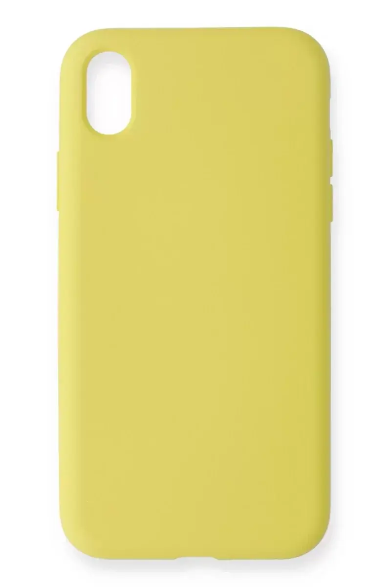 Newface İphone Xr Kılıf Nano İçi Kadife Silikon - Sarı