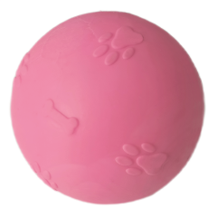 Pati Desenli Termoplastik Sert Köpek Oyun Topu 6 cm Small Pembe