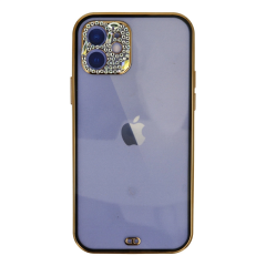 İphone 12 Kılıf Liva Taşlı Silikon - Siyah