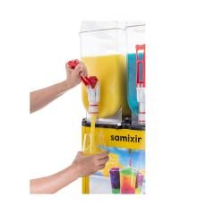 Allure Twin Ice Slush Granita Milkshake ve Soğuk Meyve Suyu Dispenseri, 12+12 L, Sarı