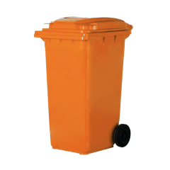 Tekerlekli Plastik Çöp Kutusu Tip1 120 Lt Turuncu