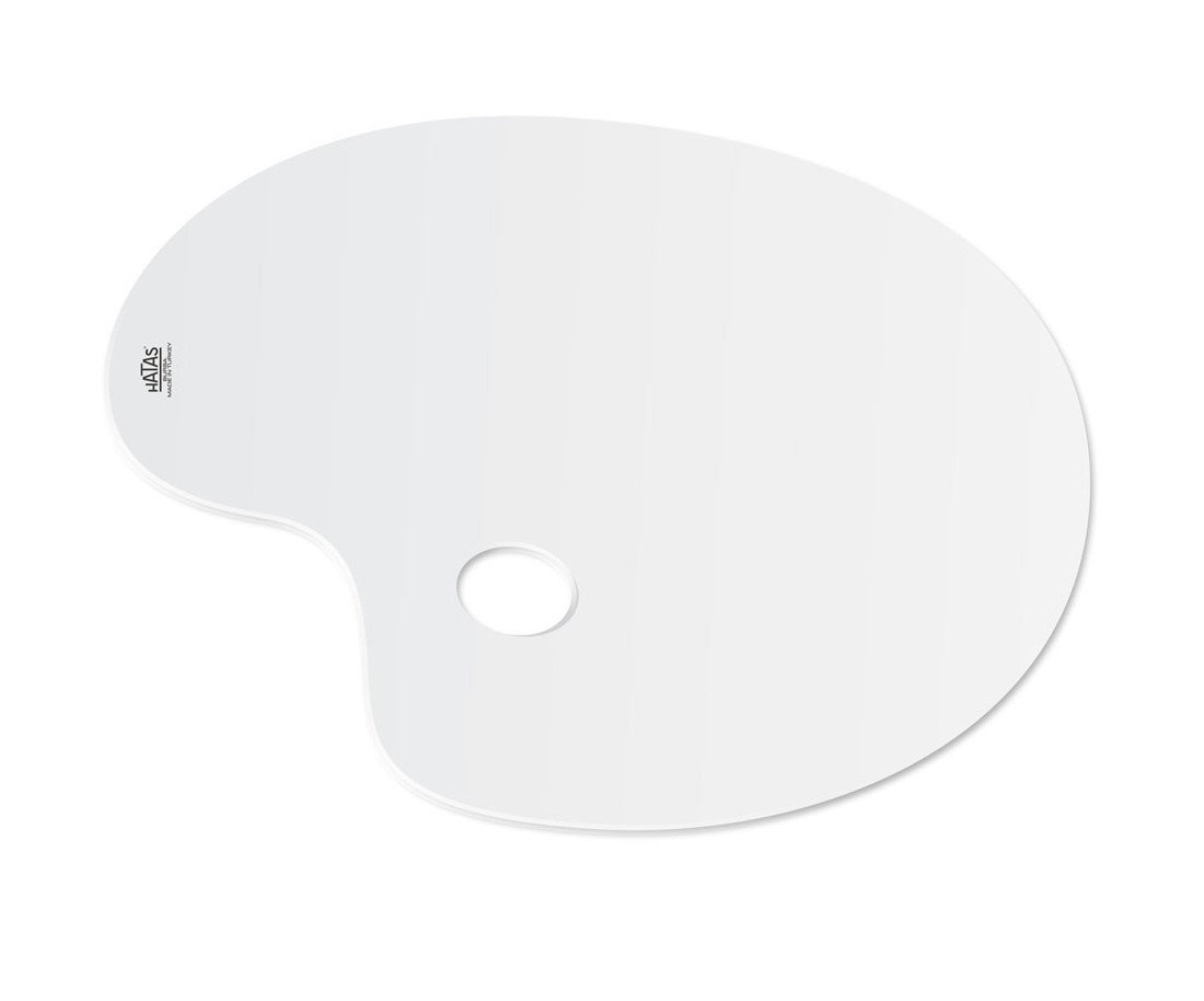 Plastik Beyaz Oval Palet 16x25cm