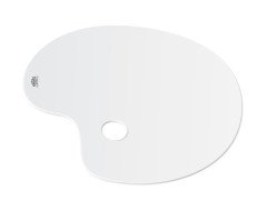 Plastik Beyaz Oval Palet 16x25cm
