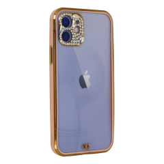 İphone 12 Kılıf Liva Taşlı Silikon - Pembe