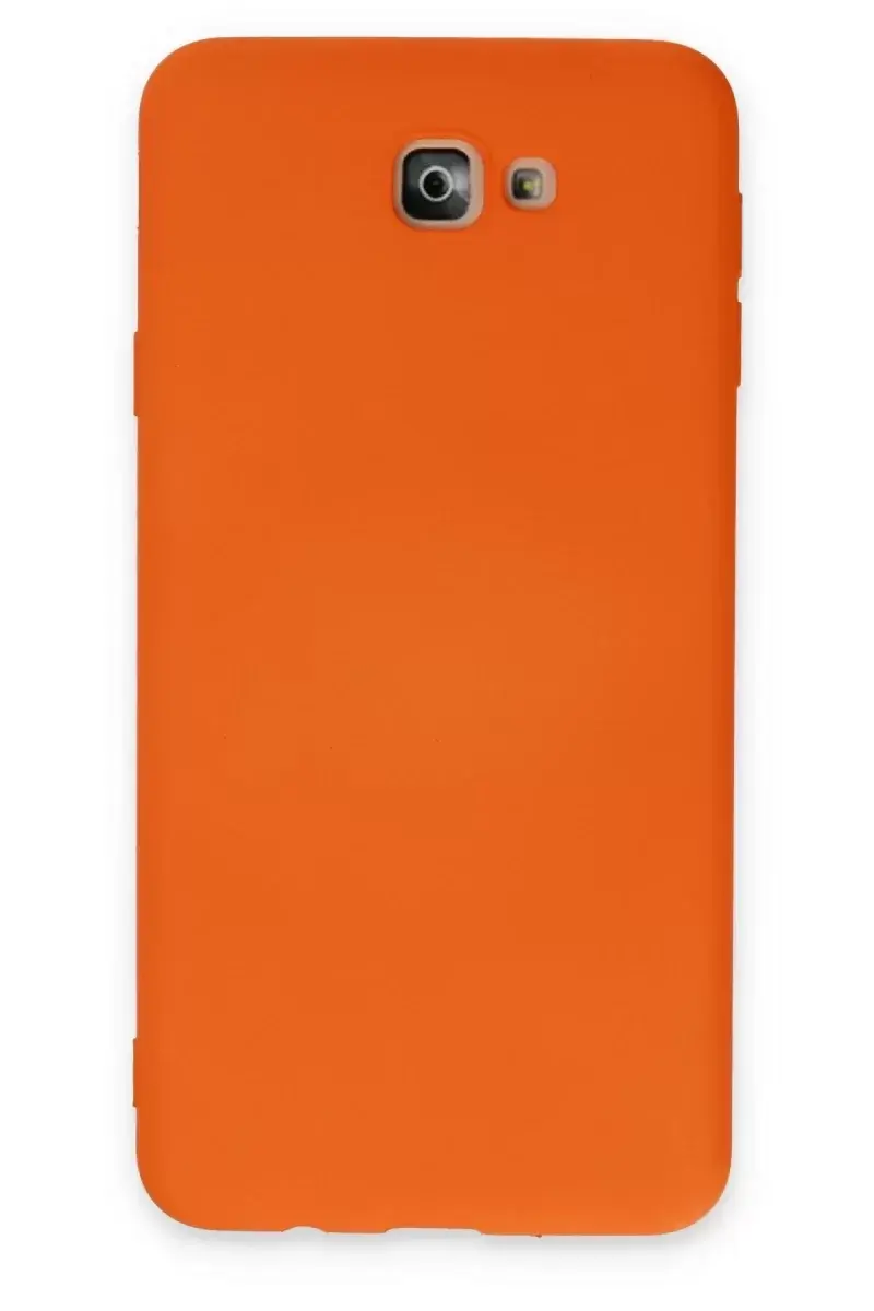 Newface Samsung Galaxy J7 Prime Kılıf Nano İçi Kadife Silikon - Turuncu