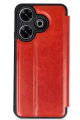 Newface Xiaomi Redmi 13 4g Kılıf Flip Cover - Kırmızı