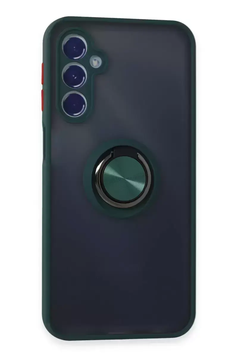 Newface Samsung Galaxy M34 5g Kılıf Montreal Yüzüklü Silikon Kapak - Yeşil