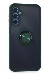 Newface Samsung Galaxy M34 5g Kılıf Montreal Yüzüklü Silikon Kapak - Yeşil