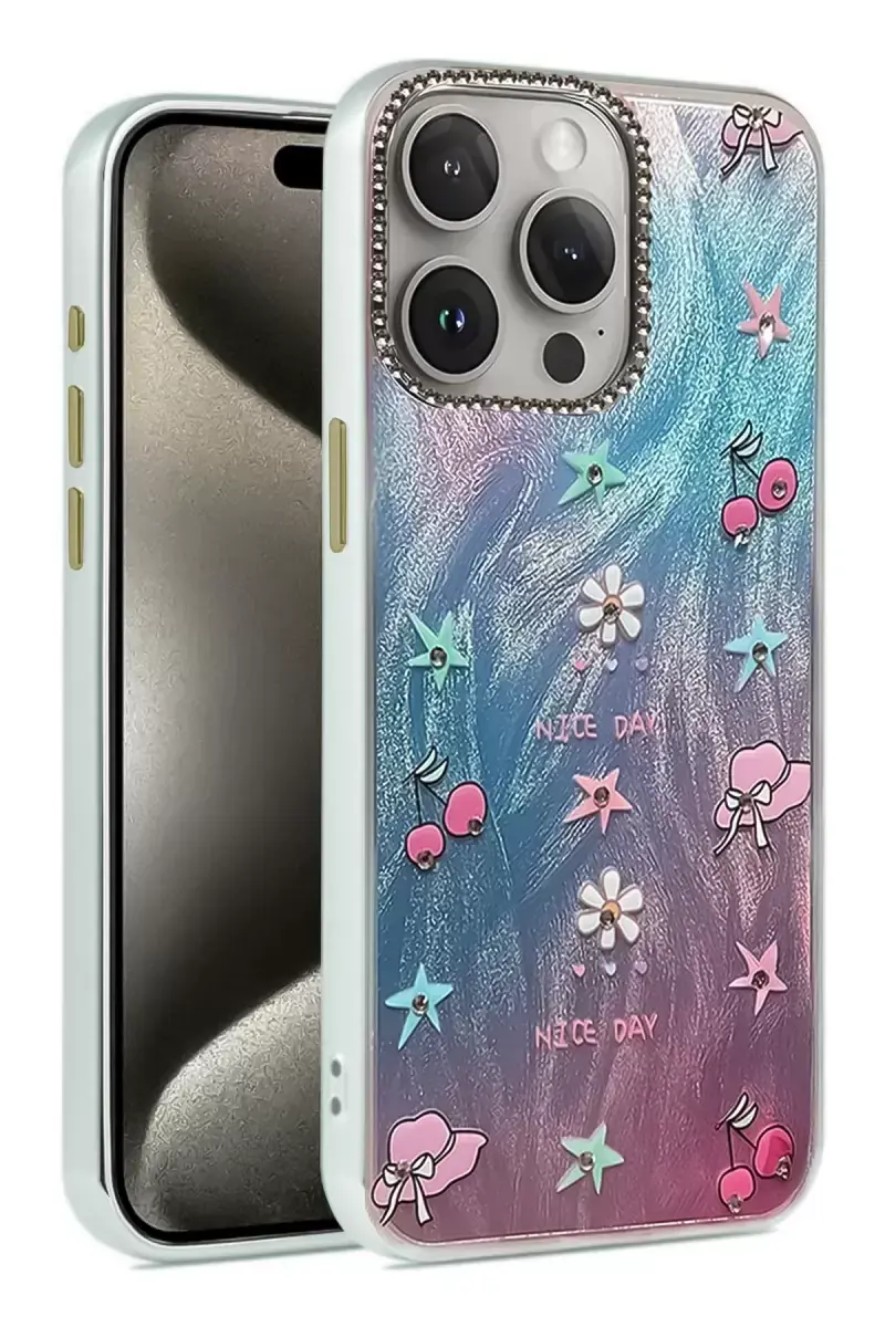 Newface Apple İphone 14 Pro Kılıf Blade Aynalı Desenli Kapak - Desen 4