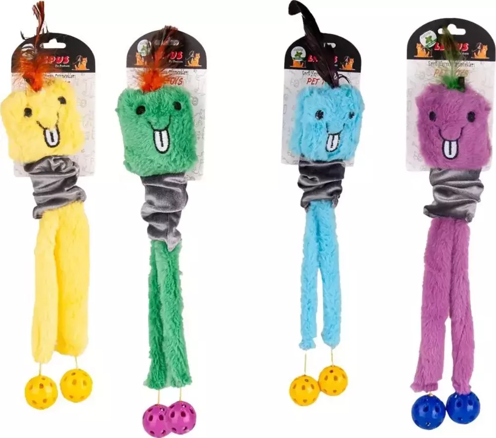 Uzayabilen Peluş Toplu Yaylı Kedi Köpek  Oyuncağı Çeşitli Renklerde 45 cm