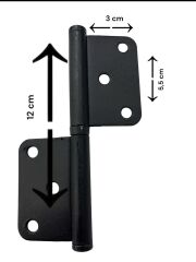 12 cm Siyah Yönsüz Cerman Menteşe