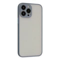İphone 13 Pro Max Kılıf Montreal Silikon Kapak - Gri