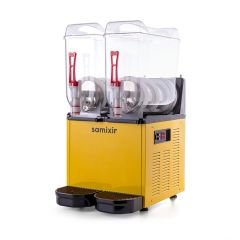 Twin Ice Slush Granita Milkshake ve Soğuk Meyve Suyu Dispenseri, 12+12 L, Sarı