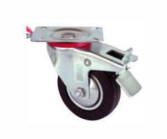 Servis Tekeri - Tablalı Frenli Siyah Döner - Çap 150 Mm