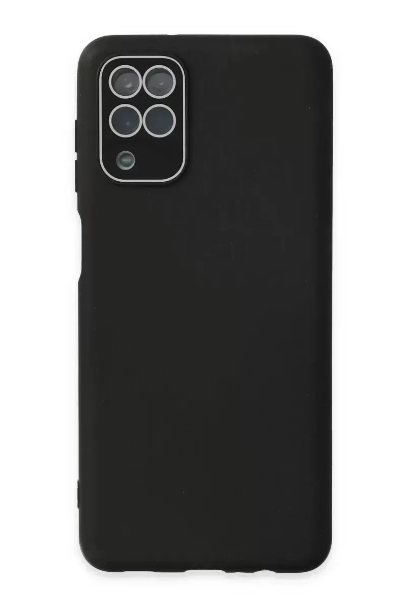 Newface Samsung Galaxy A22 Kılıf Lansman Glass Kapak - Siyah