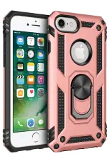 Newface İphone 7 Kılıf Sofya Yüzüklü Silikon Kapak - Rose