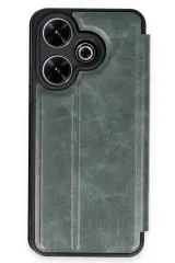 Newface Xiaomi Redmi 13 4g Kılıf Flip Cover - Koyu Yeşil