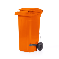 Tekerlekli Plastik Çöp Kutusu Tip 2 120 Lt Turuncu