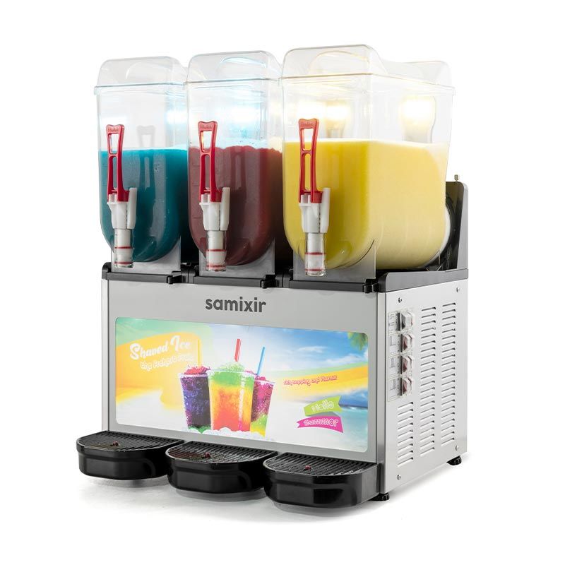 Allure Triple Ice Slush Granita Milkshake ve Soğuk Meyve Suyu Dispenseri, 12+12+12 L, Inox