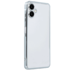 Samsung Galaxy A06 Kılıf Razer Lensli Silikon - Gümüş