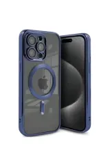 Newface İphone 15 Pro Kılıf Kross Magneticsafe Kapak - Lacivert